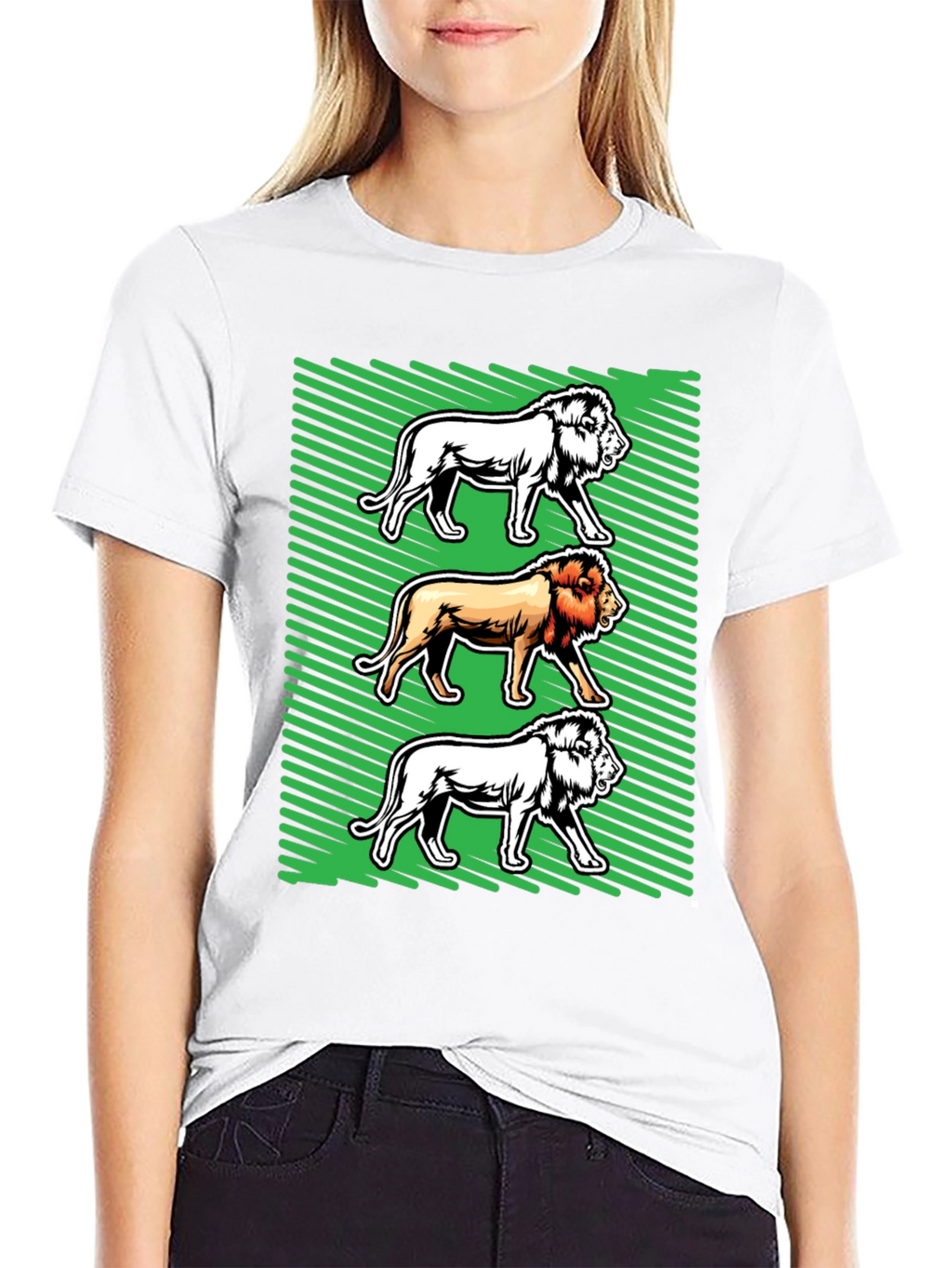 Lion Graphic Tee - Bold Animal Print Shirt