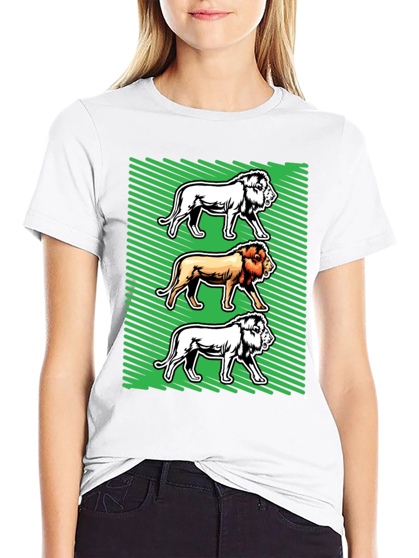Lion Graphic Tee - Bold Animal Print Shirt