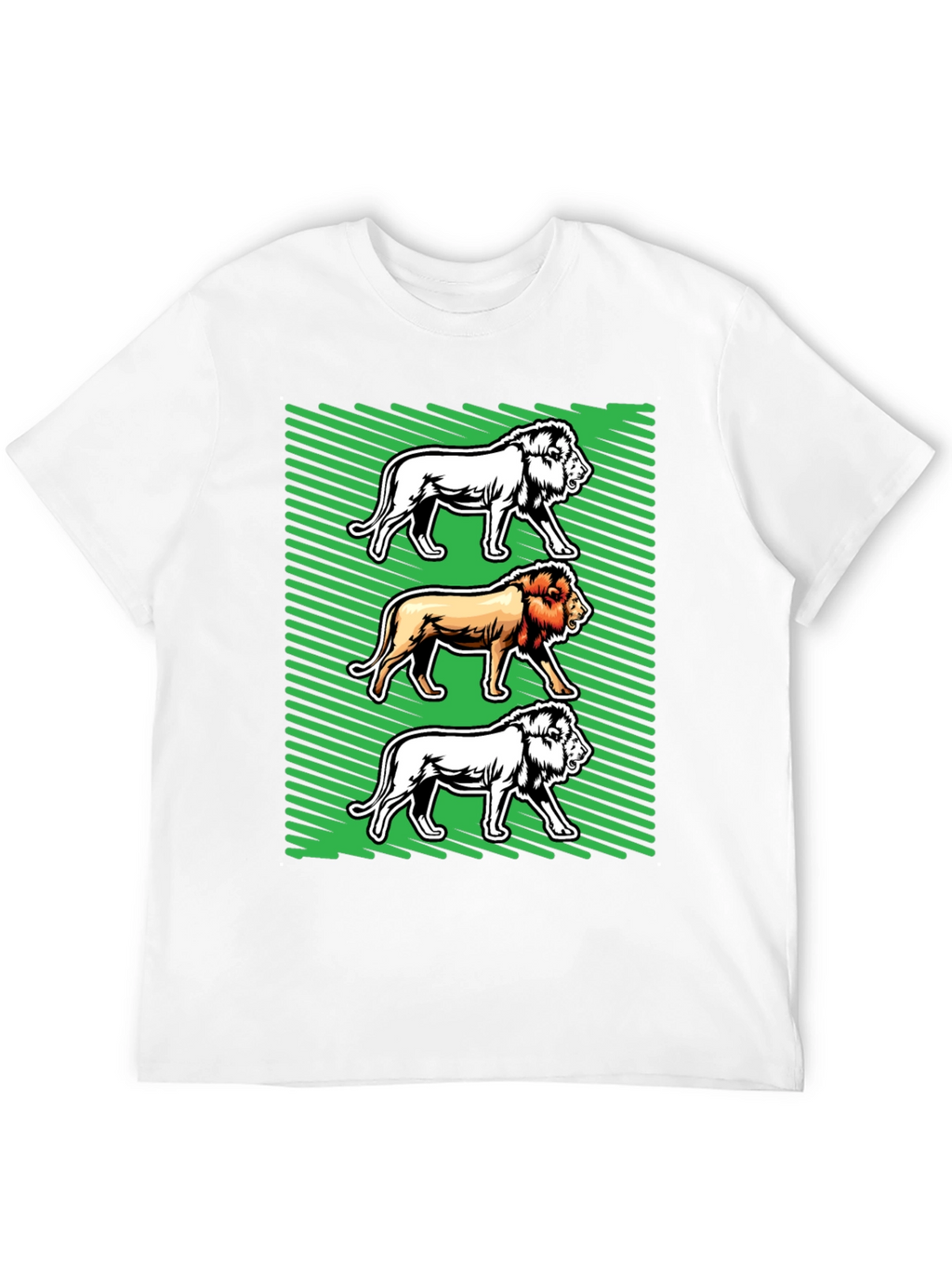 Lion Graphic Tee - Bold Animal Print Shirt