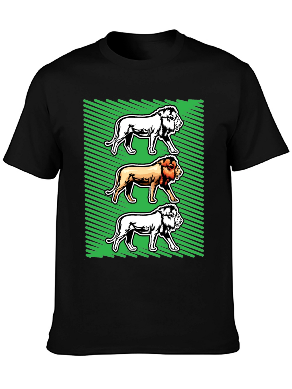 Lion Graphic Tee - Bold Animal Print Shirt