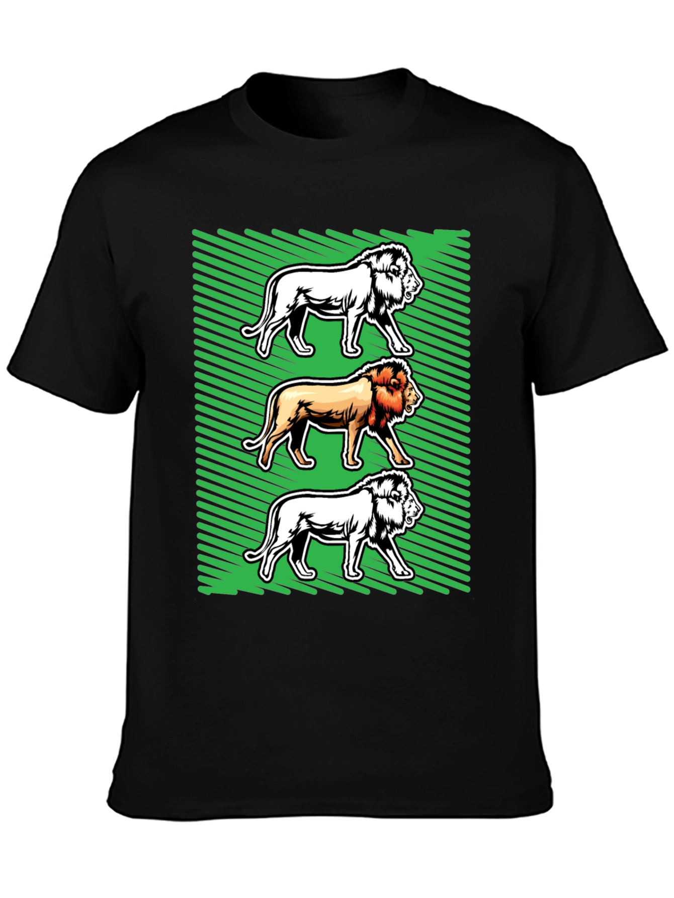 Lion Graphic Tee - Bold Animal Print Shirt
