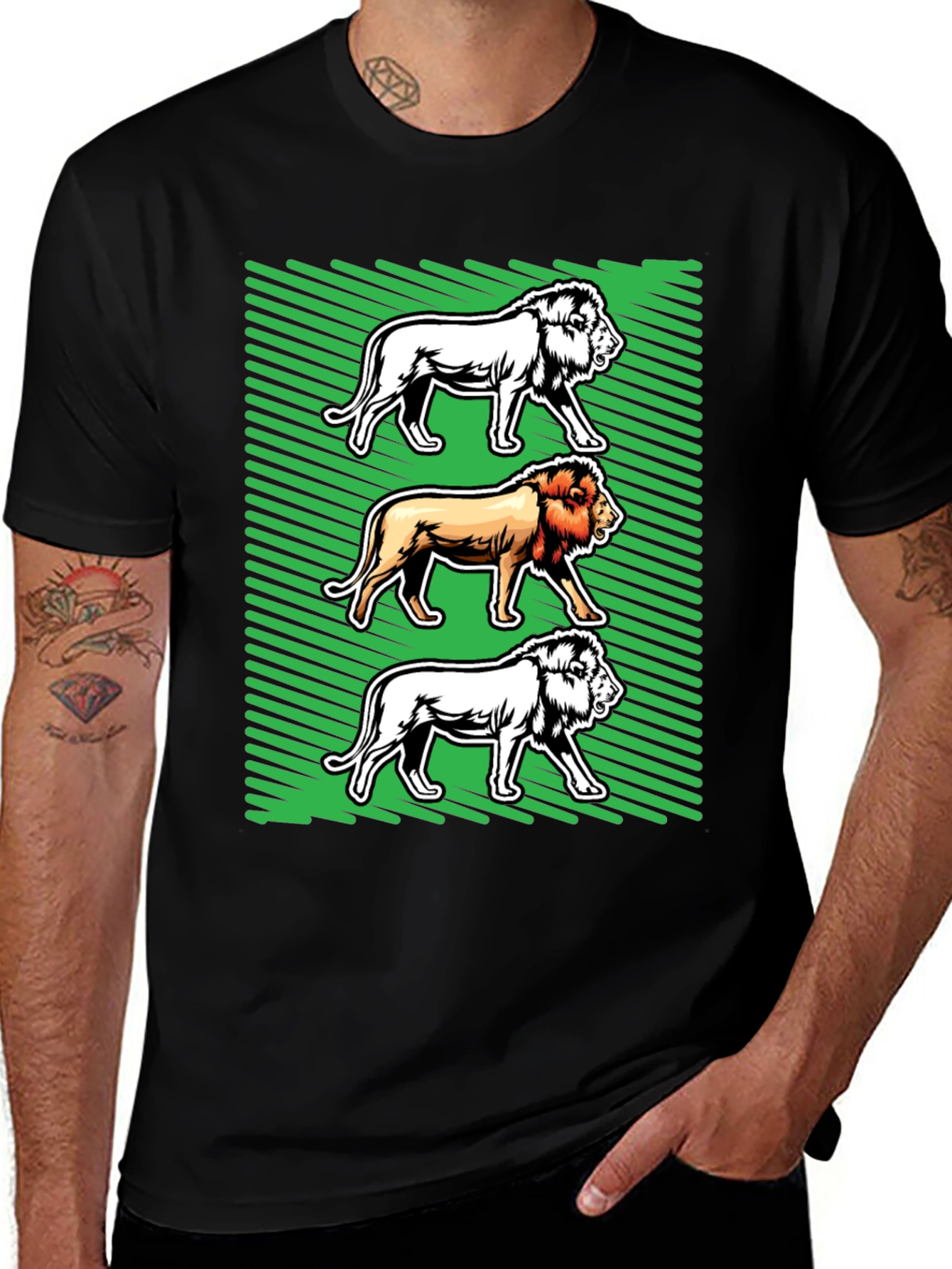 Lion Graphic Tee - Bold Animal Print Shirt