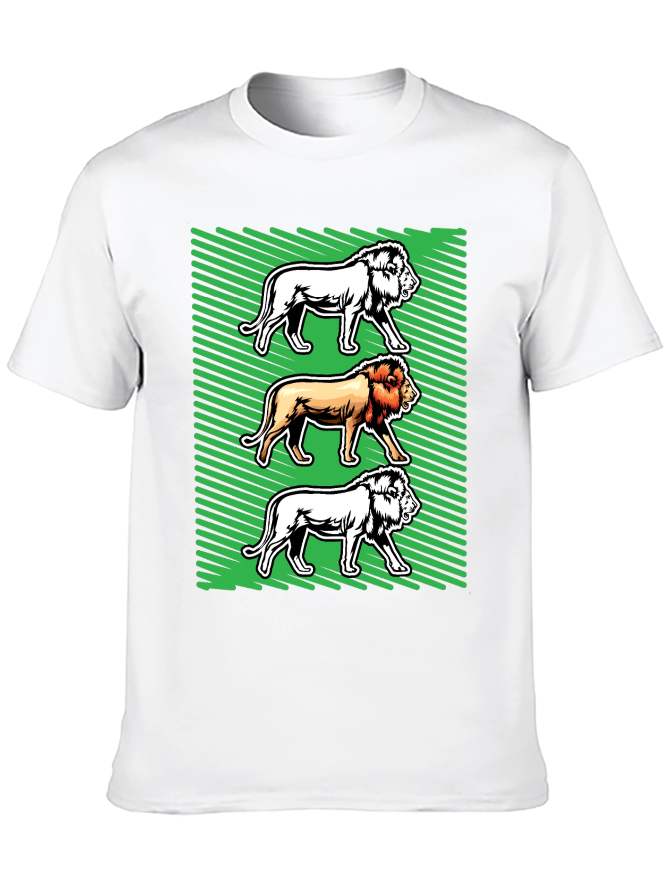 Lion Graphic Tee - Bold Animal Print Shirt