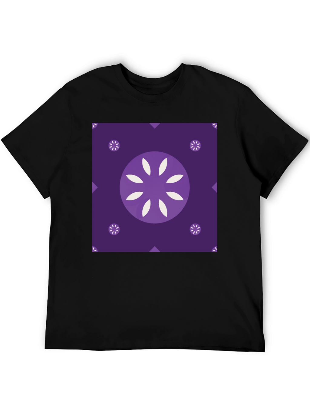 Abstract Floral Graphic Black T-Shirt