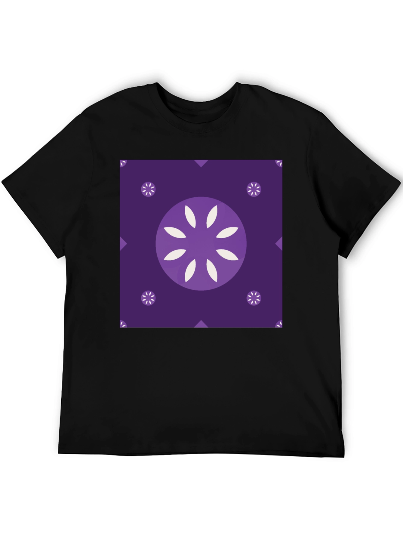 Abstract Floral Graphic Black T-Shirt
