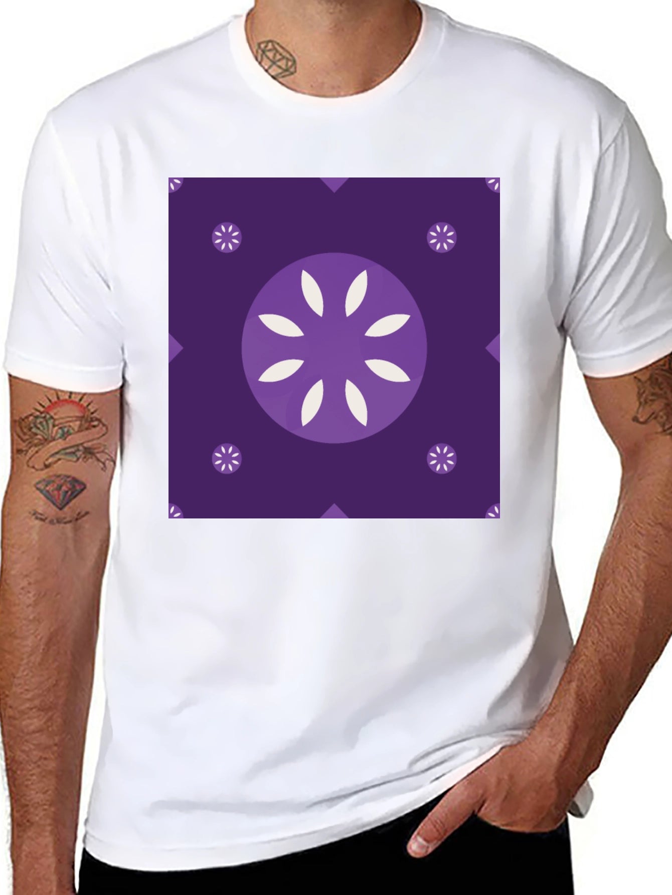 Abstract Floral Graphic Black T-Shirt