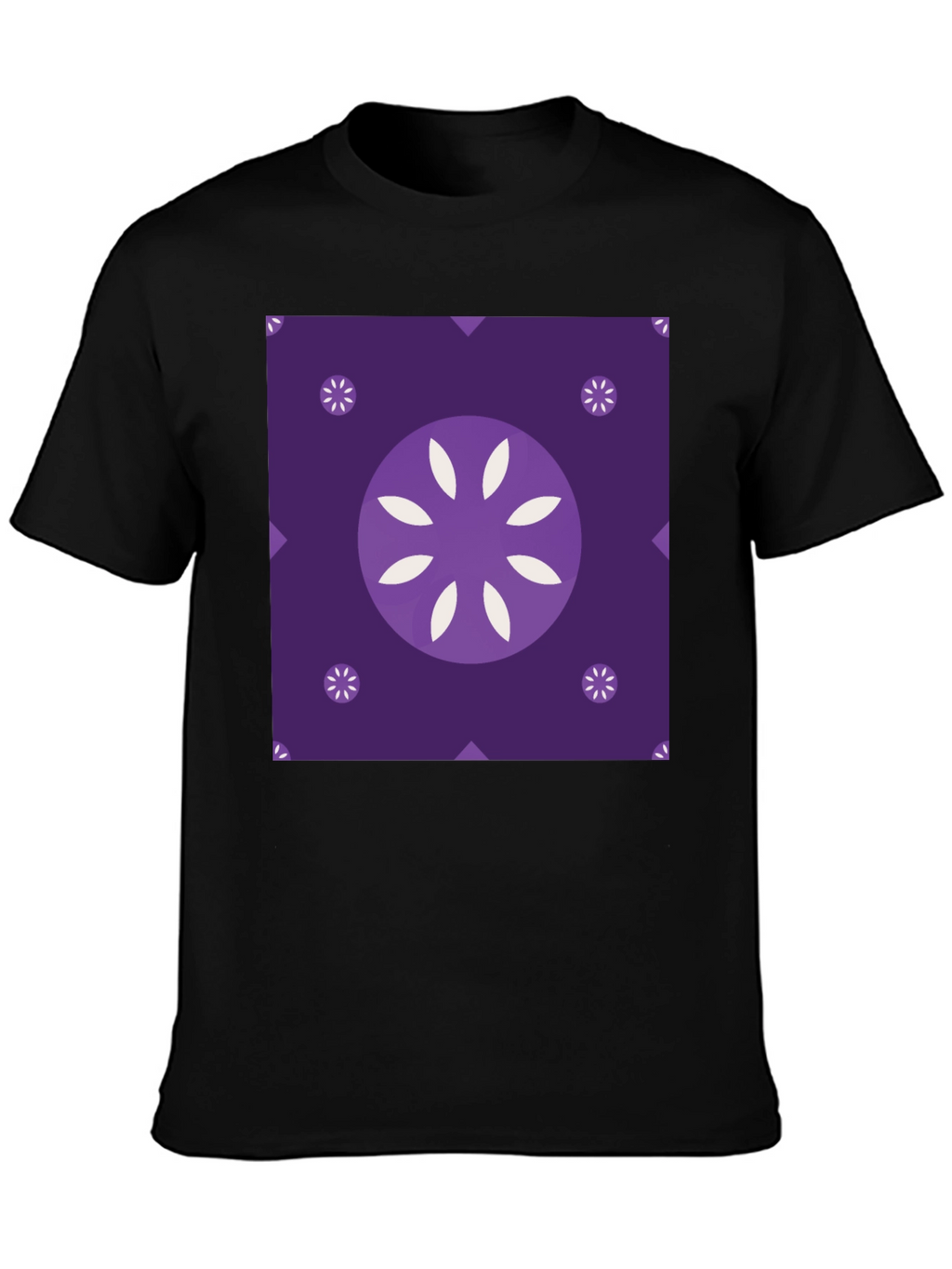 Abstract Floral Graphic Black T-Shirt