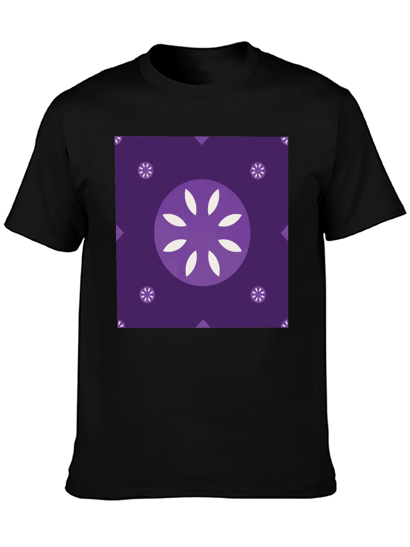 Abstract Floral Graphic Black T-Shirt