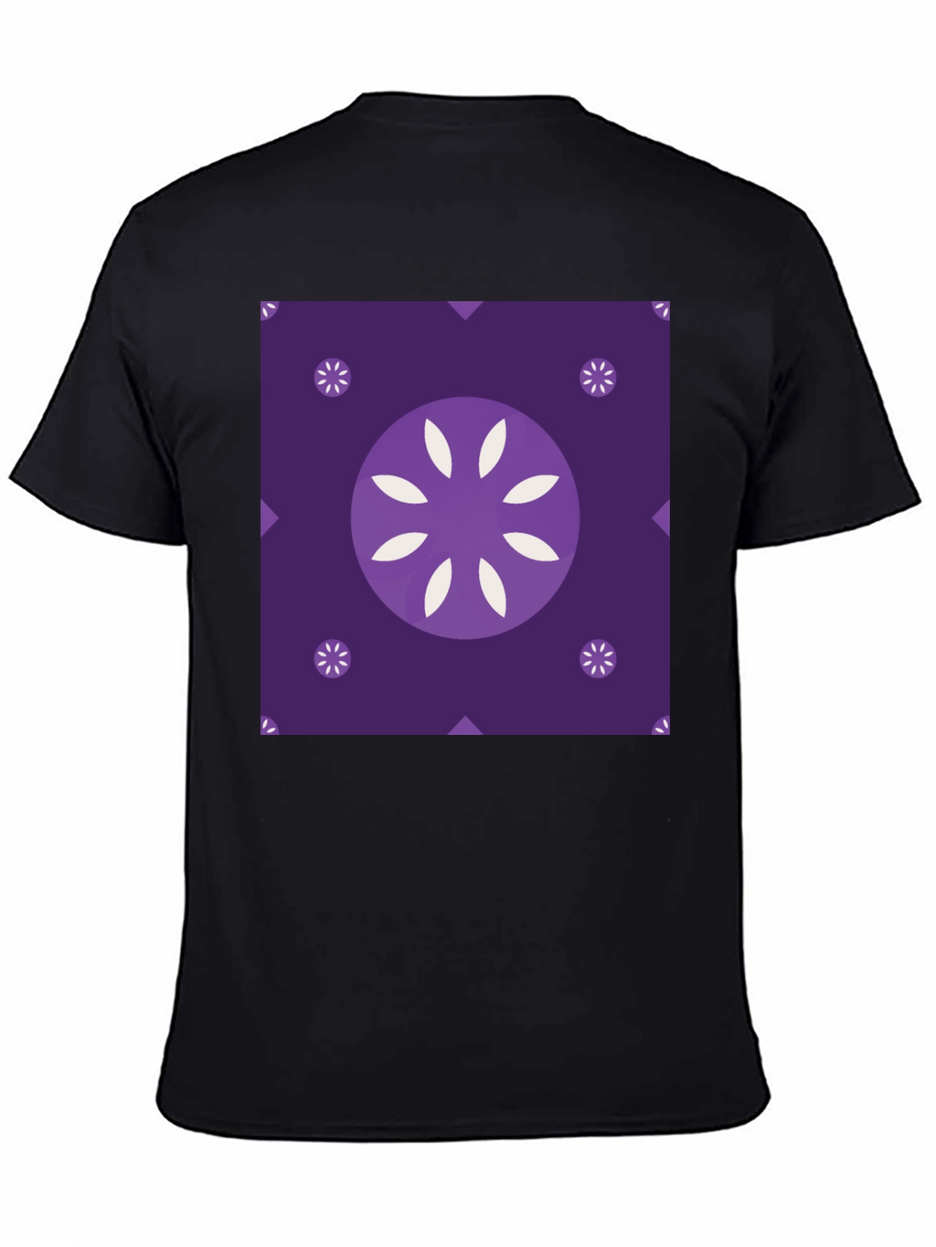 Abstract Floral Graphic Black T-Shirt