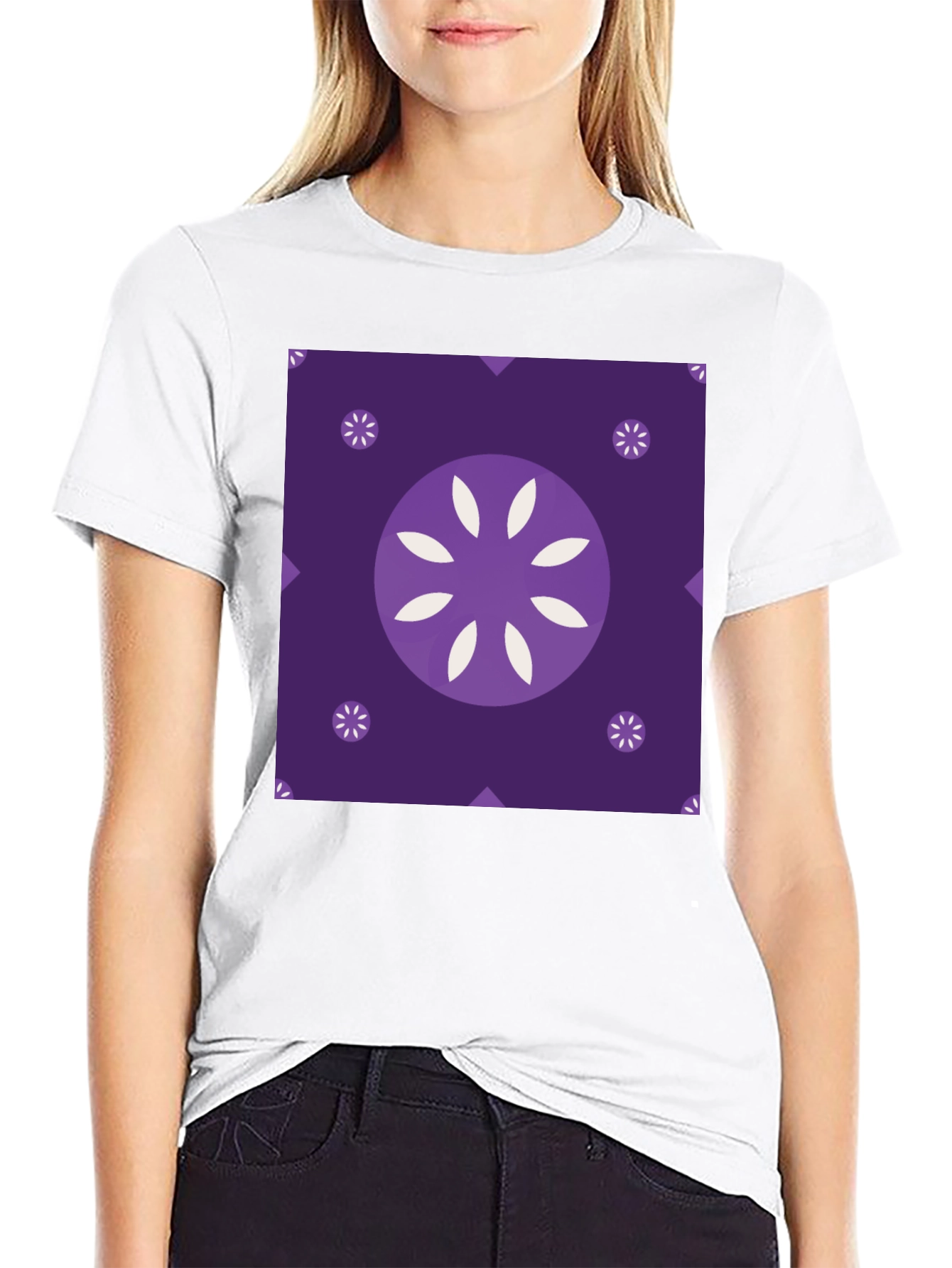 Abstract Floral Graphic Black T-Shirt