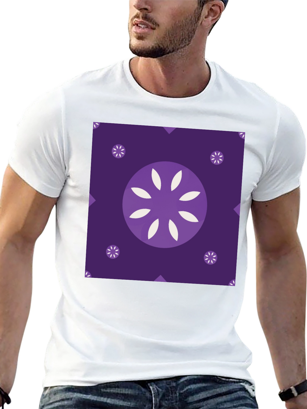 Abstract Floral Graphic Black T-Shirt