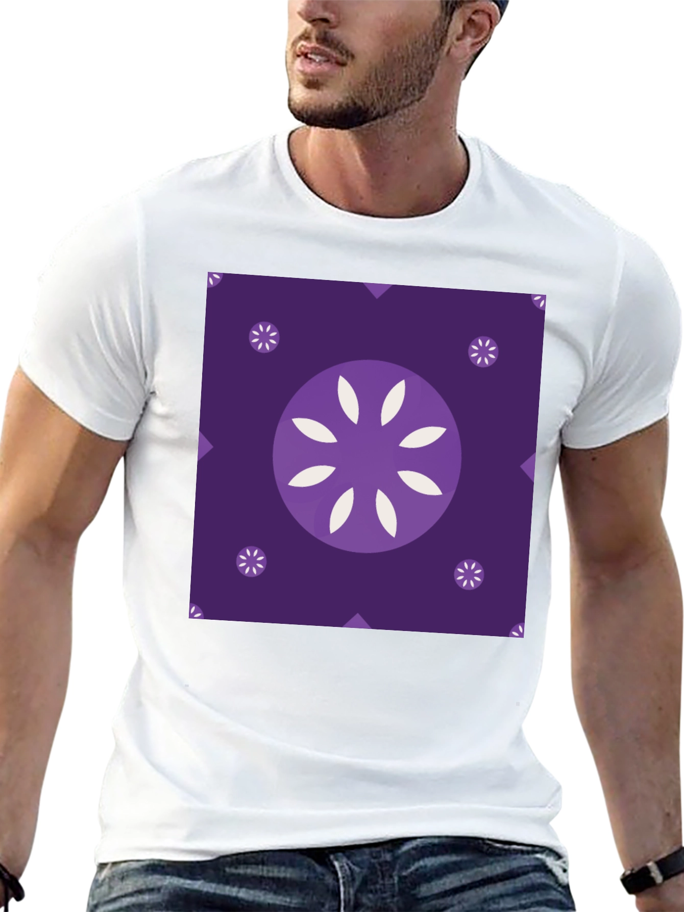 Abstract Floral Graphic Black T-Shirt