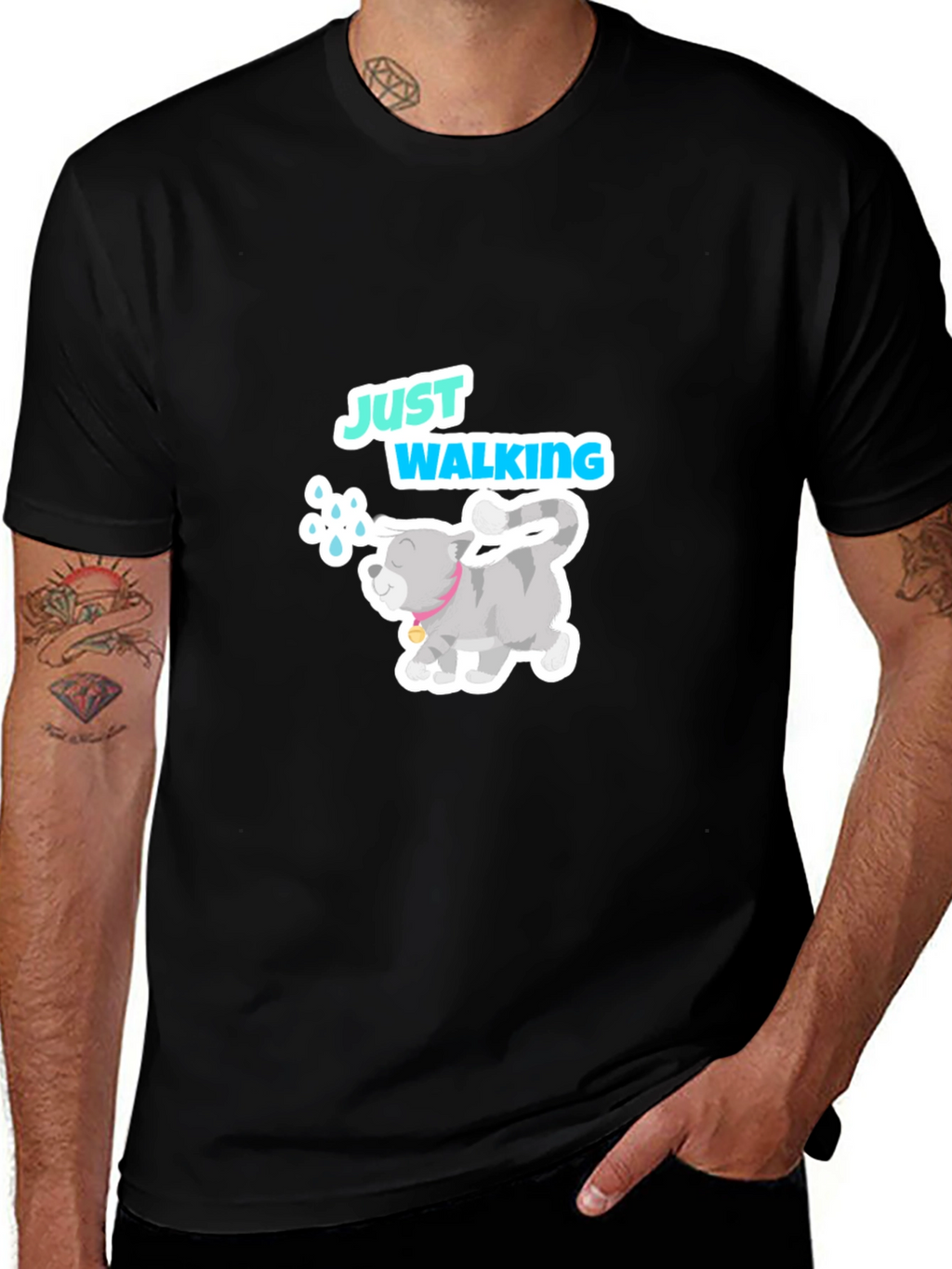 Just Walking Cat Graphic Tee