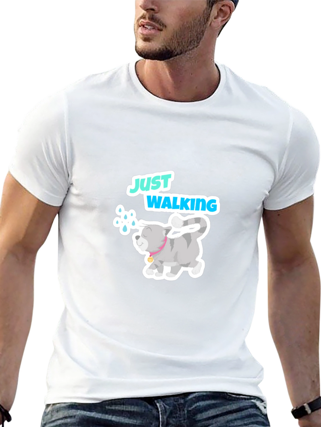 Just Walking Cat Graphic Tee