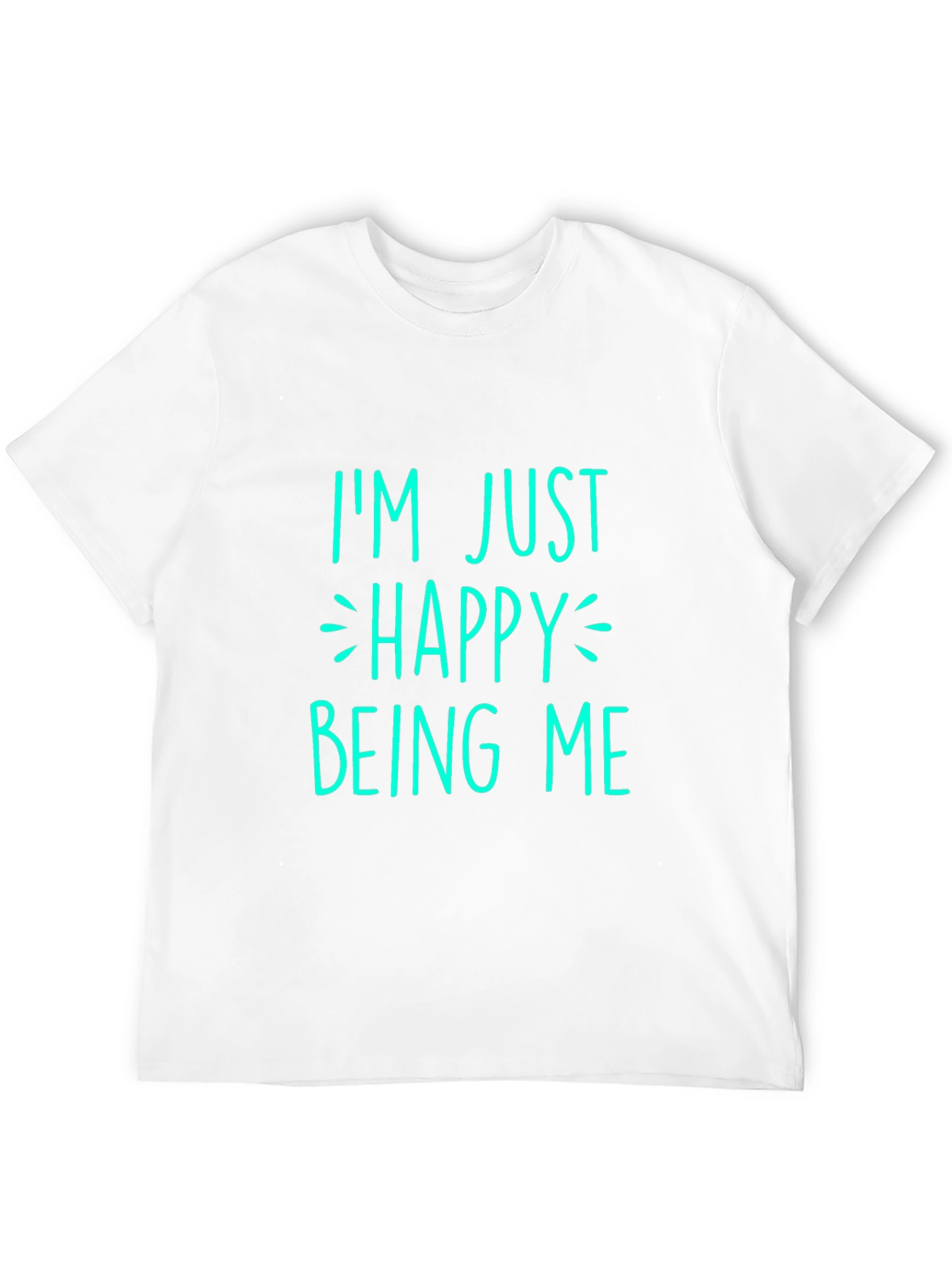 Happy Being Me Graphic Tee - Black Cotton T-Shirt