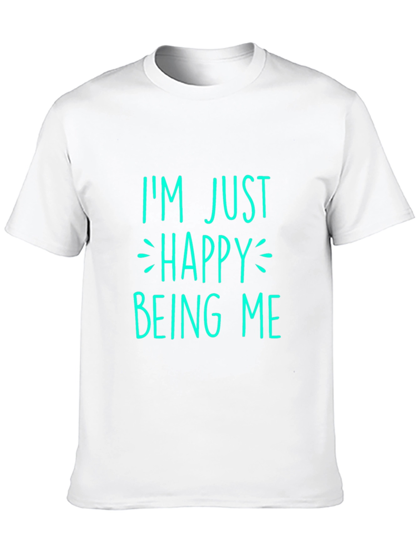 Happy Being Me Graphic Tee - Black Cotton T-Shirt