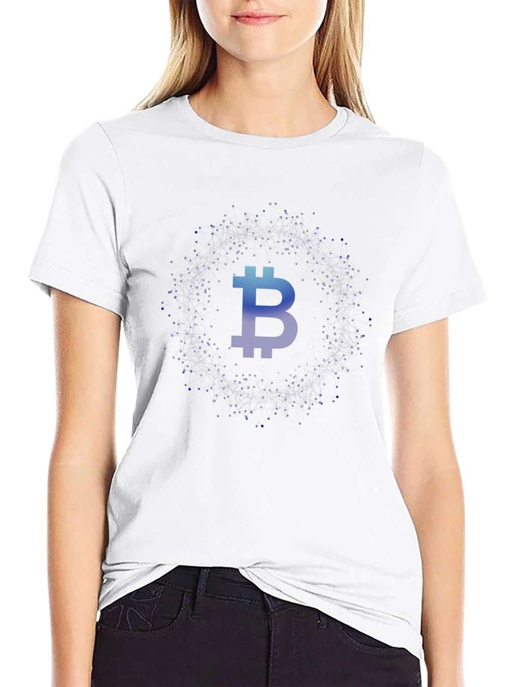 Bitcoin Crypto T-Shirt - Blue Gradient Design