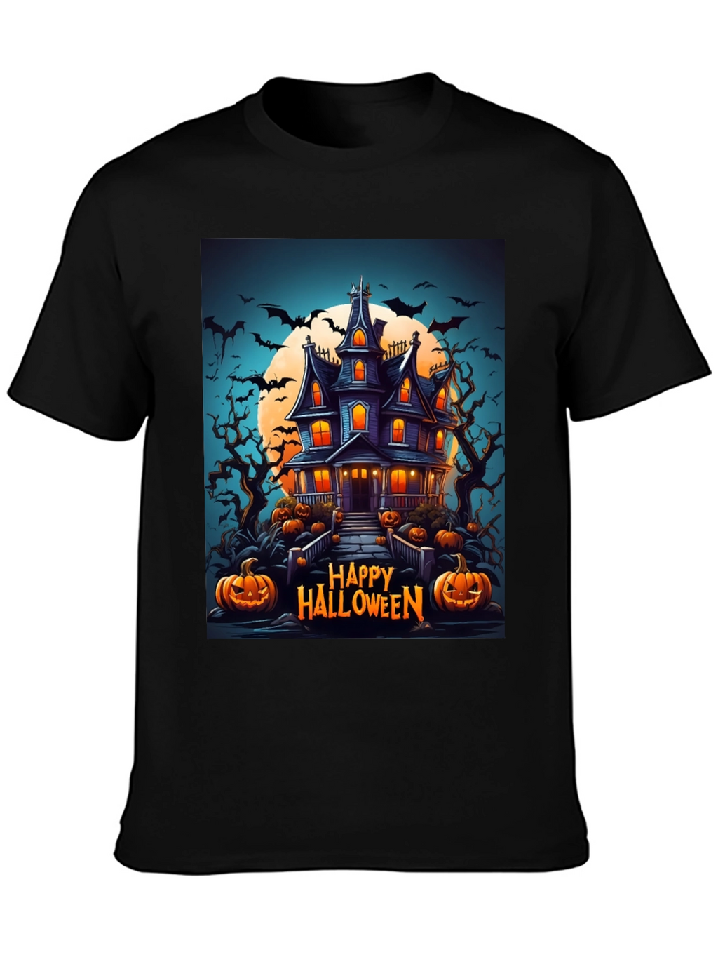 Happy Halloween Haunted House Graphic Tee