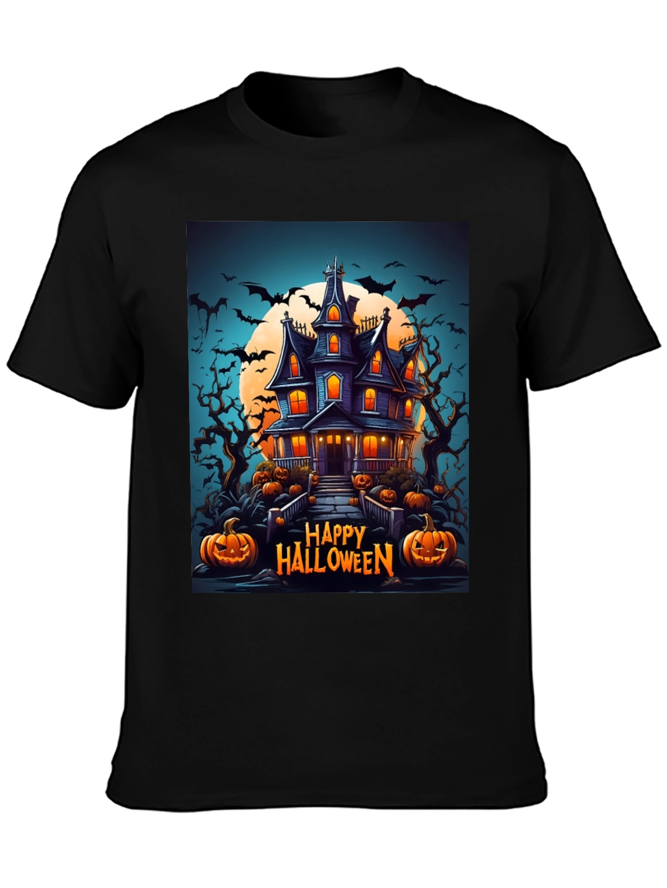Happy Halloween Haunted House Graphic Tee