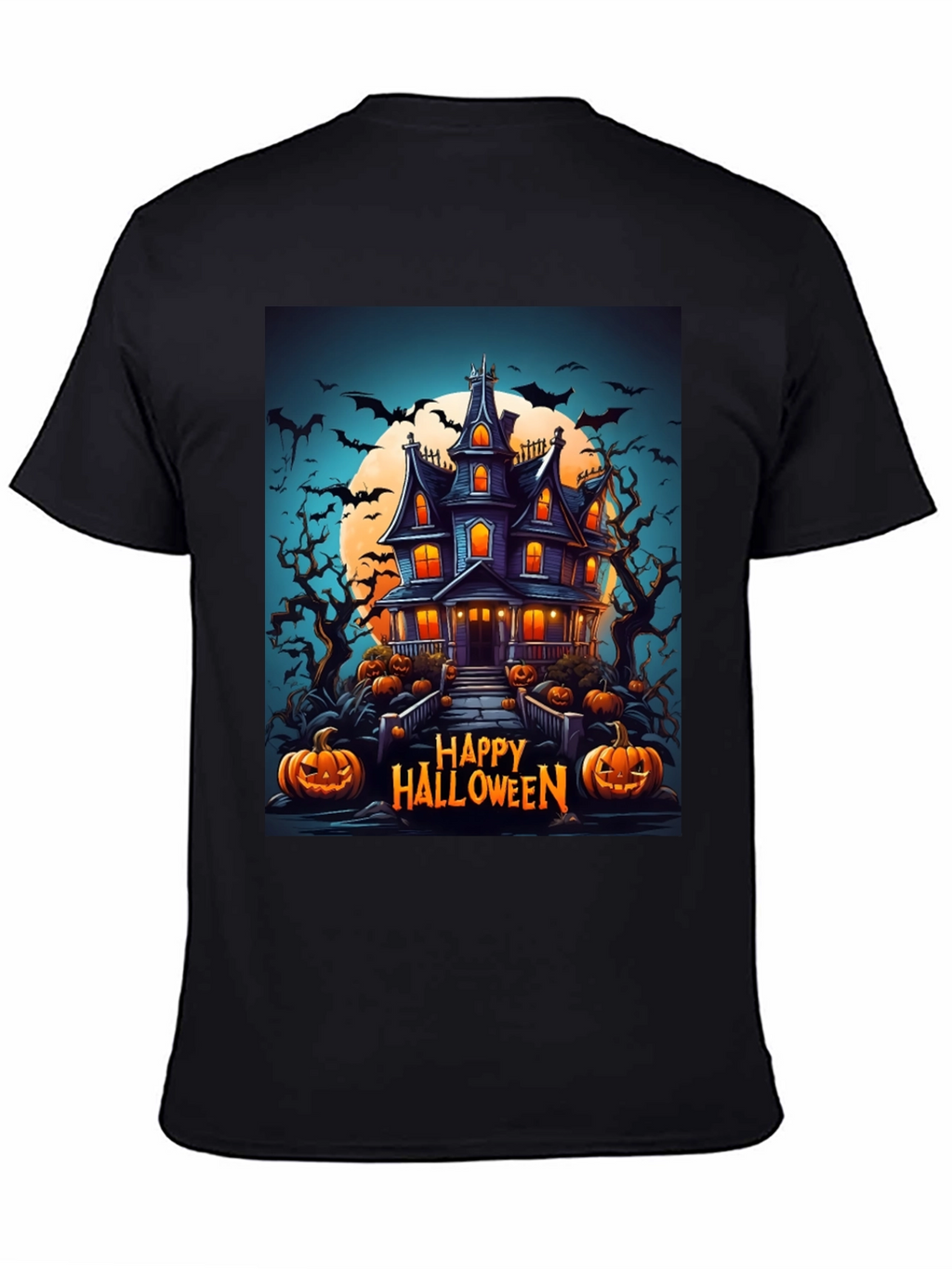 Happy Halloween Haunted House Graphic Tee