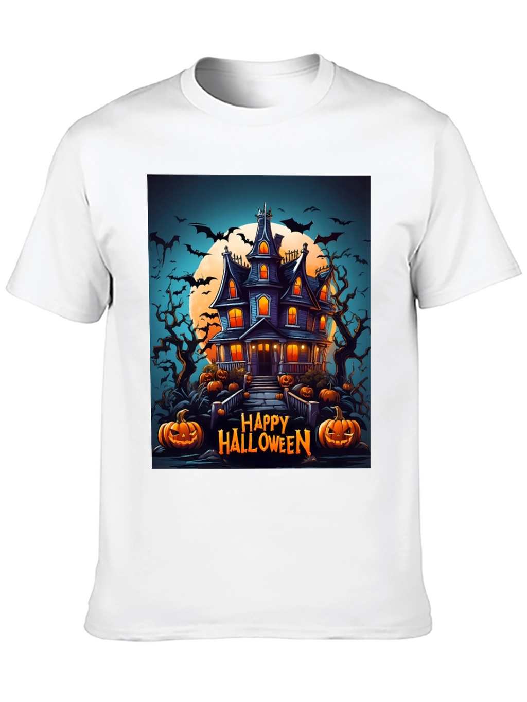 Happy Halloween Haunted House Graphic Tee