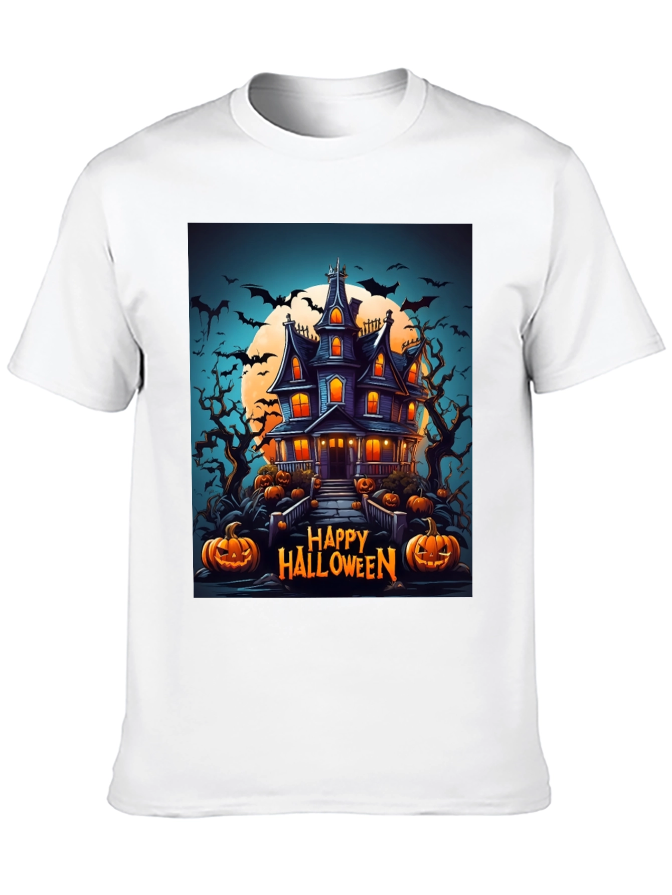 Happy Halloween Haunted House Graphic Tee