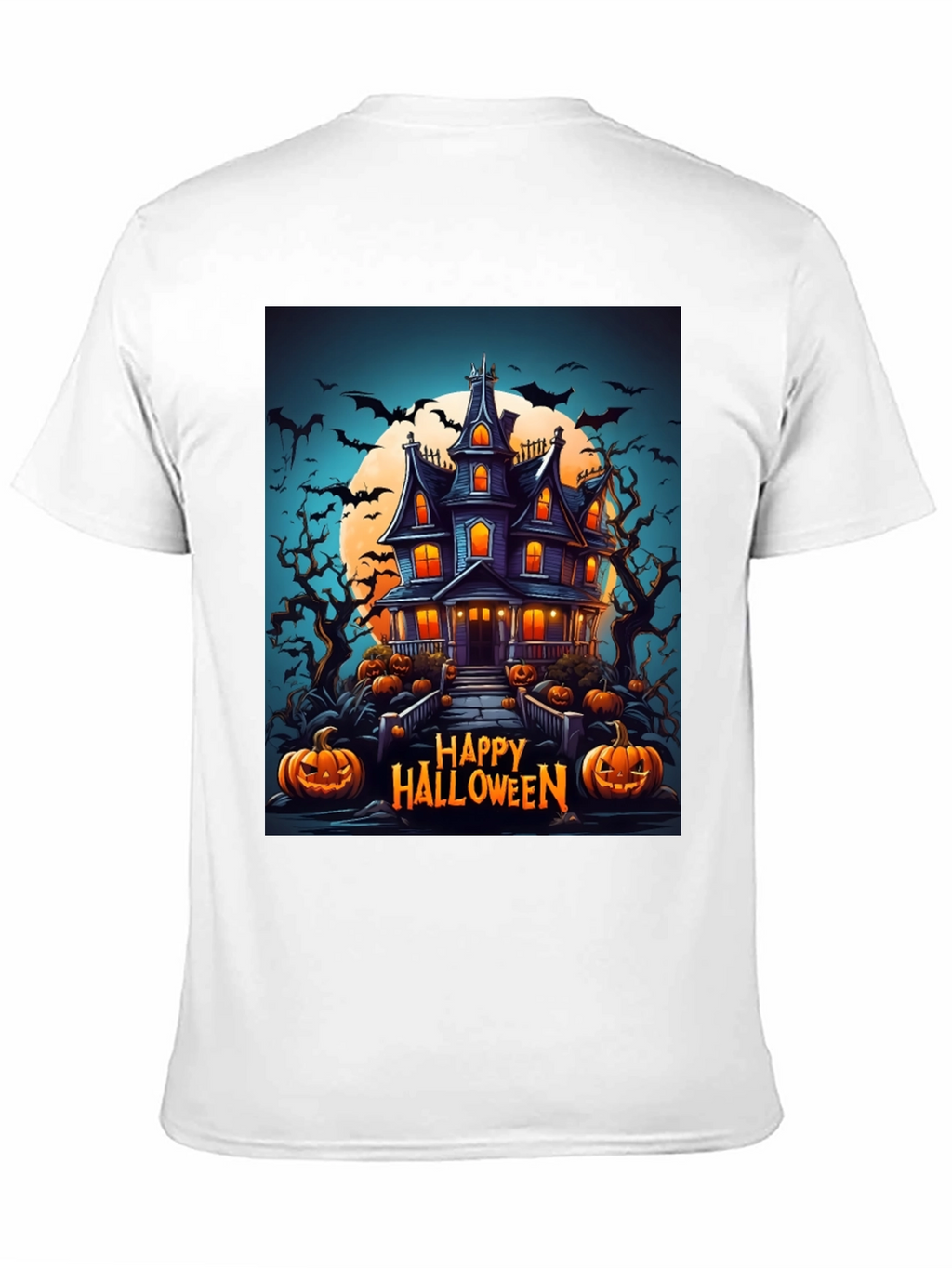 Happy Halloween Haunted House Graphic Tee