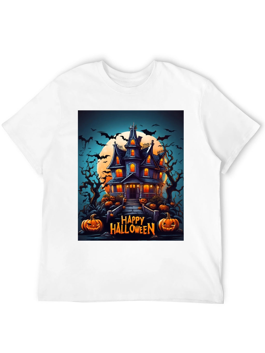 Happy Halloween Haunted House Graphic Tee