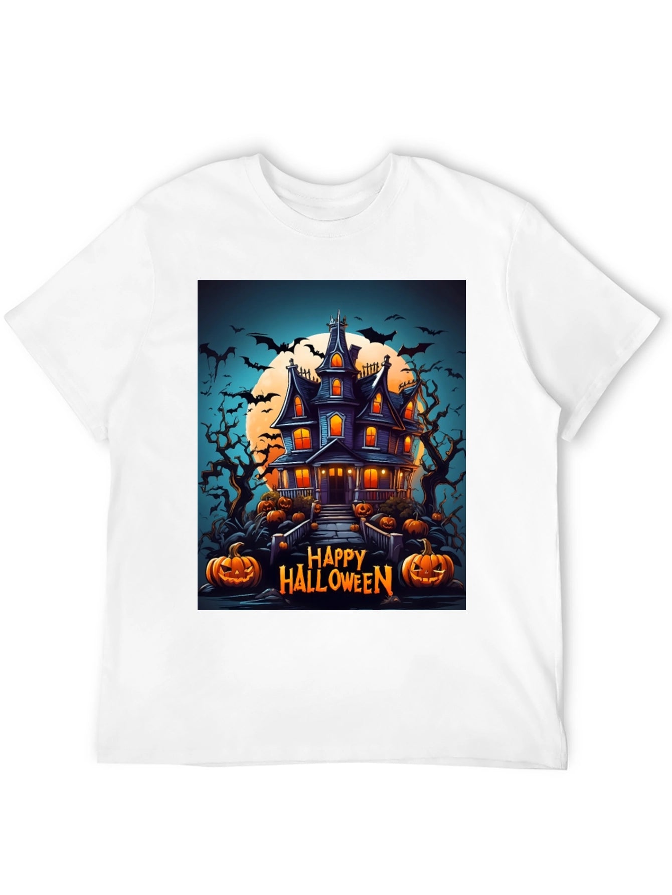Happy Halloween Haunted House Graphic Tee