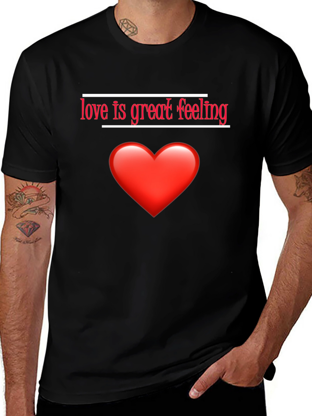 Love is Great Feeling Black T-Shirt
