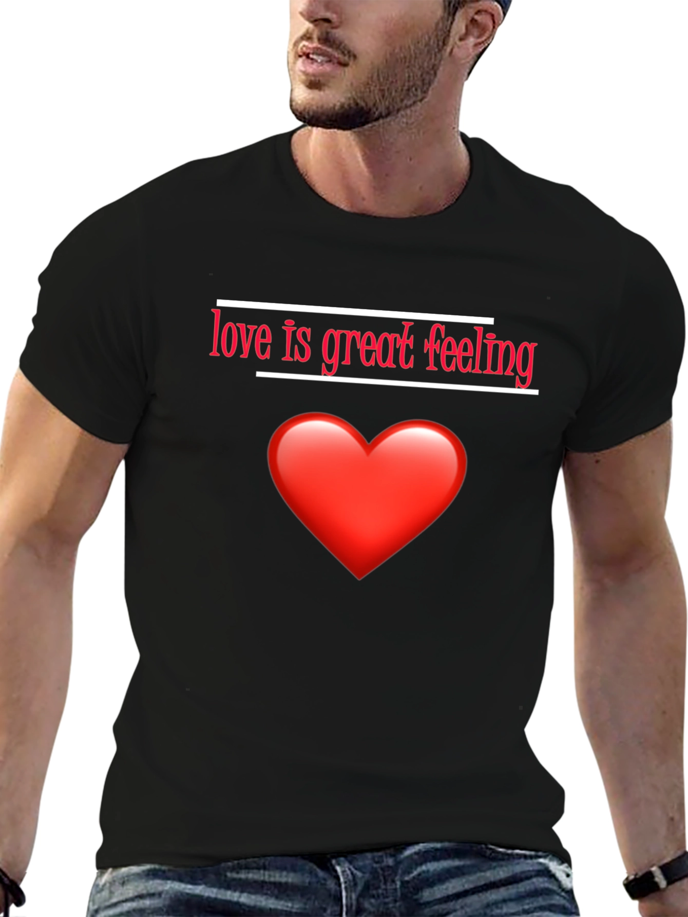 Love is Great Feeling Black T-Shirt