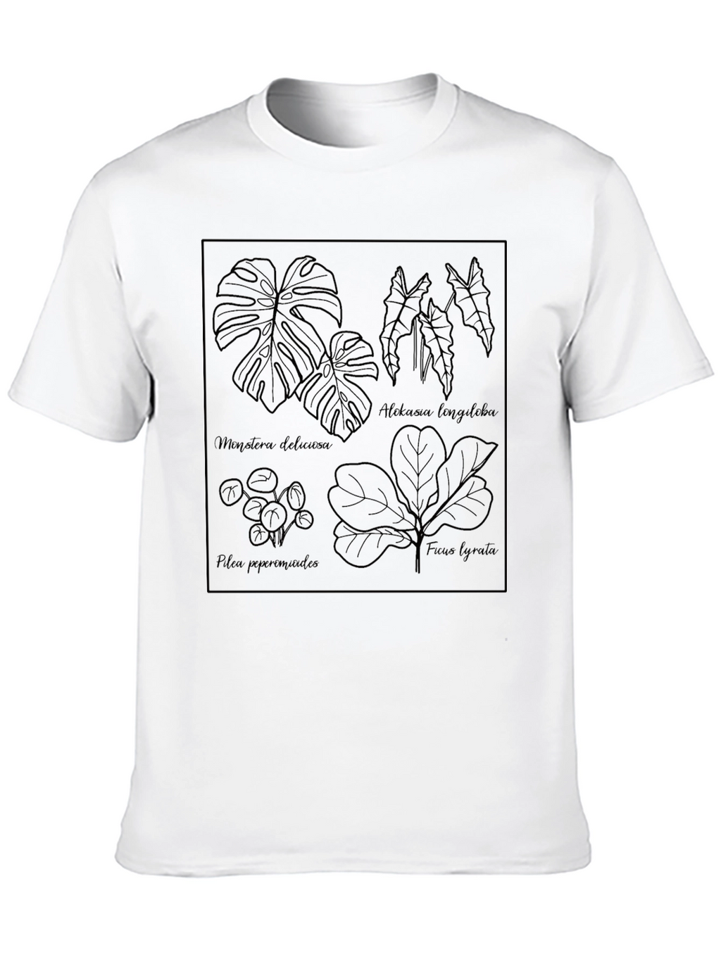 Botanical Line Art Tee - Stylish Plant Lover Shirt