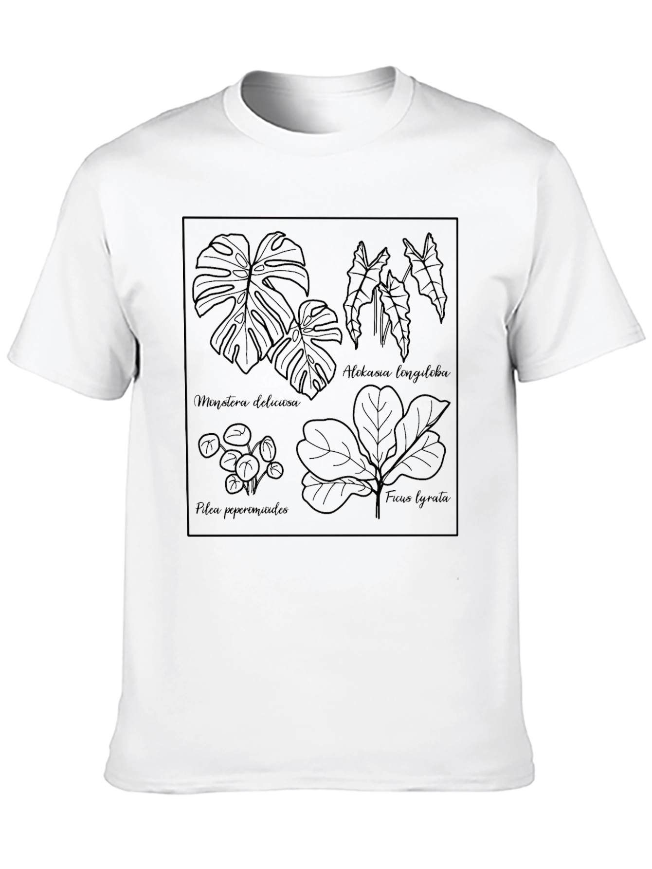 Botanical Line Art Tee - Stylish Plant Lover Shirt
