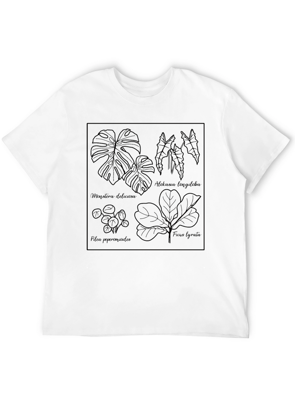 Botanical Line Art Tee - Stylish Plant Lover Shirt