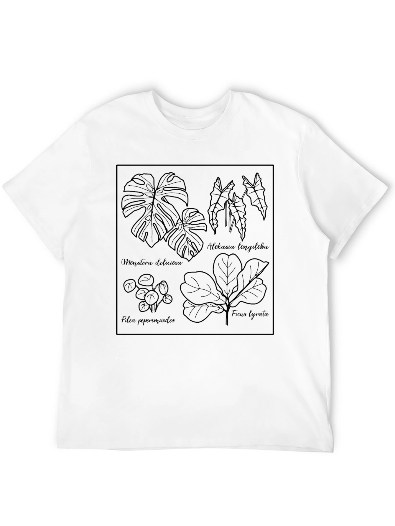 Botanical Line Art Tee - Stylish Plant Lover Shirt