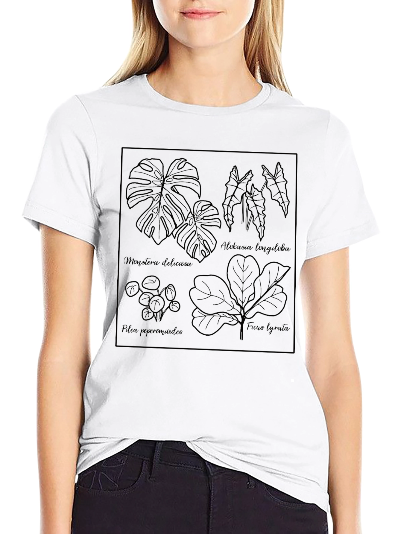 Botanical Line Art Tee - Stylish Plant Lover Shirt