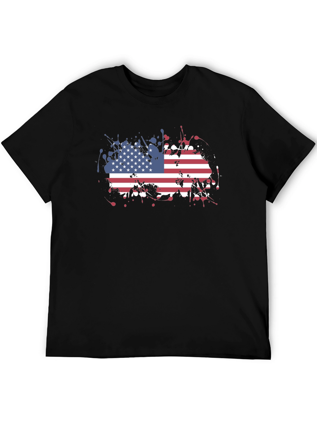 USA Flag Splatter Print Tee