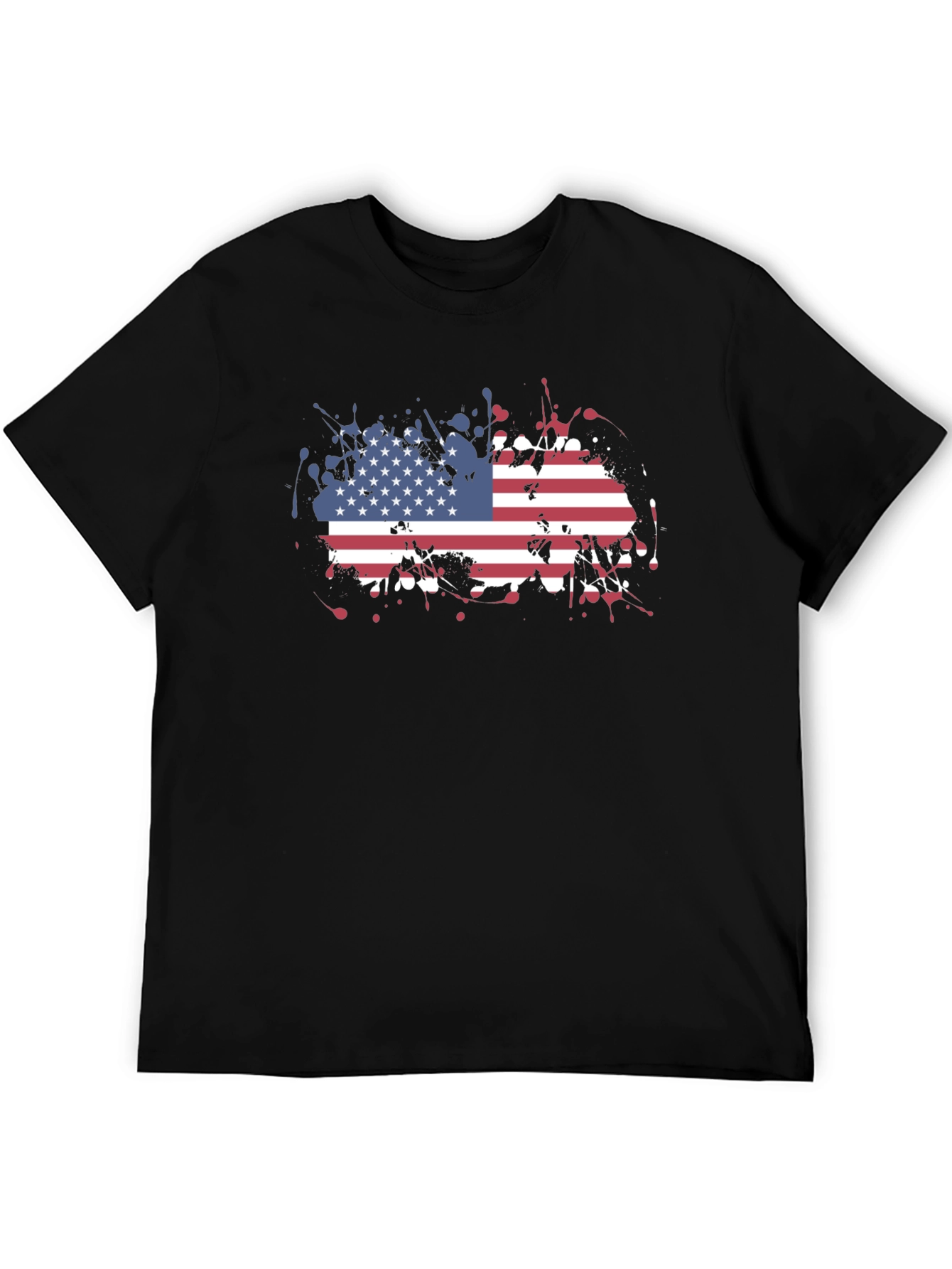 USA Flag Splatter Print Tee
