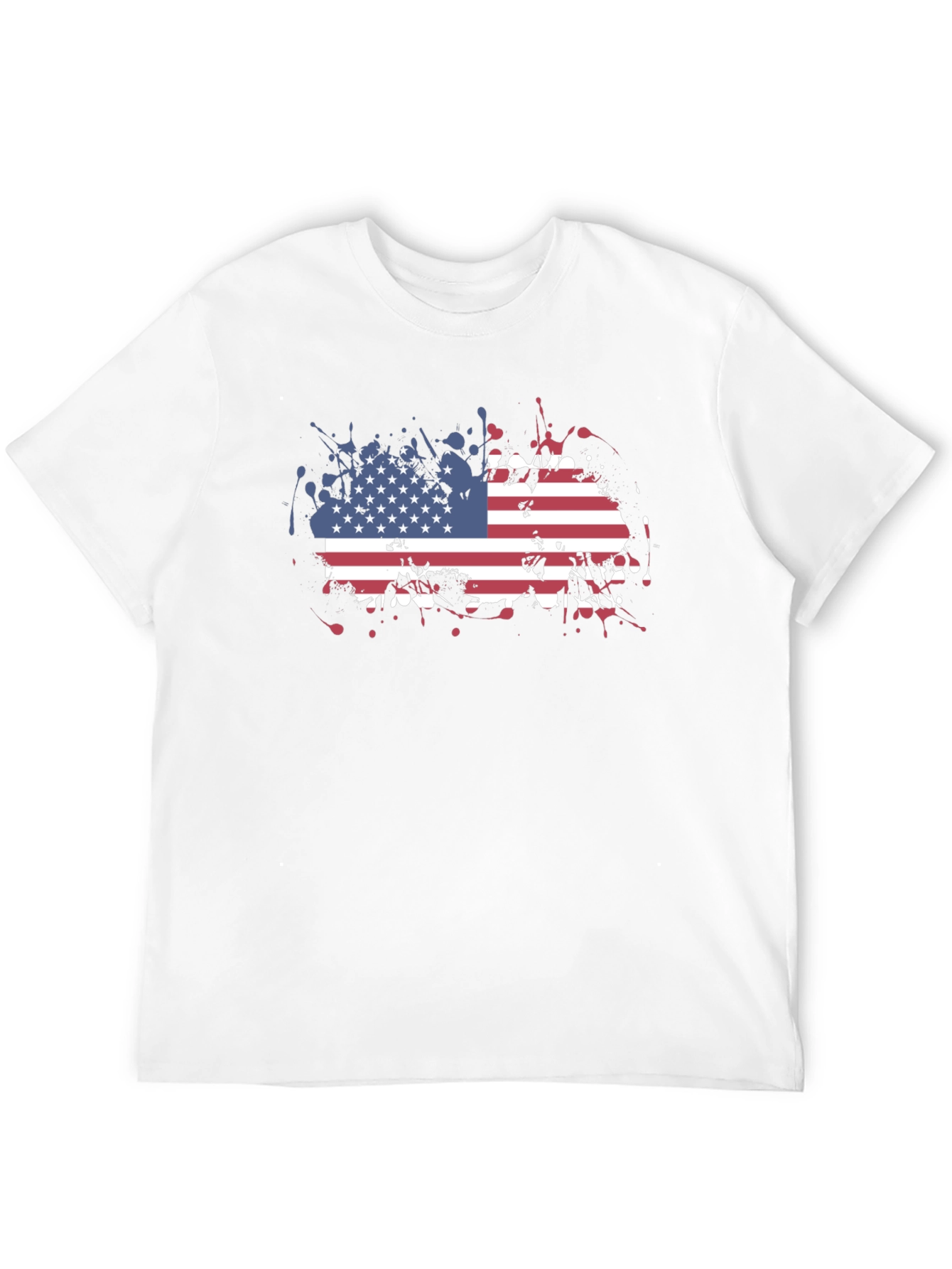 USA Flag Splatter Print Tee