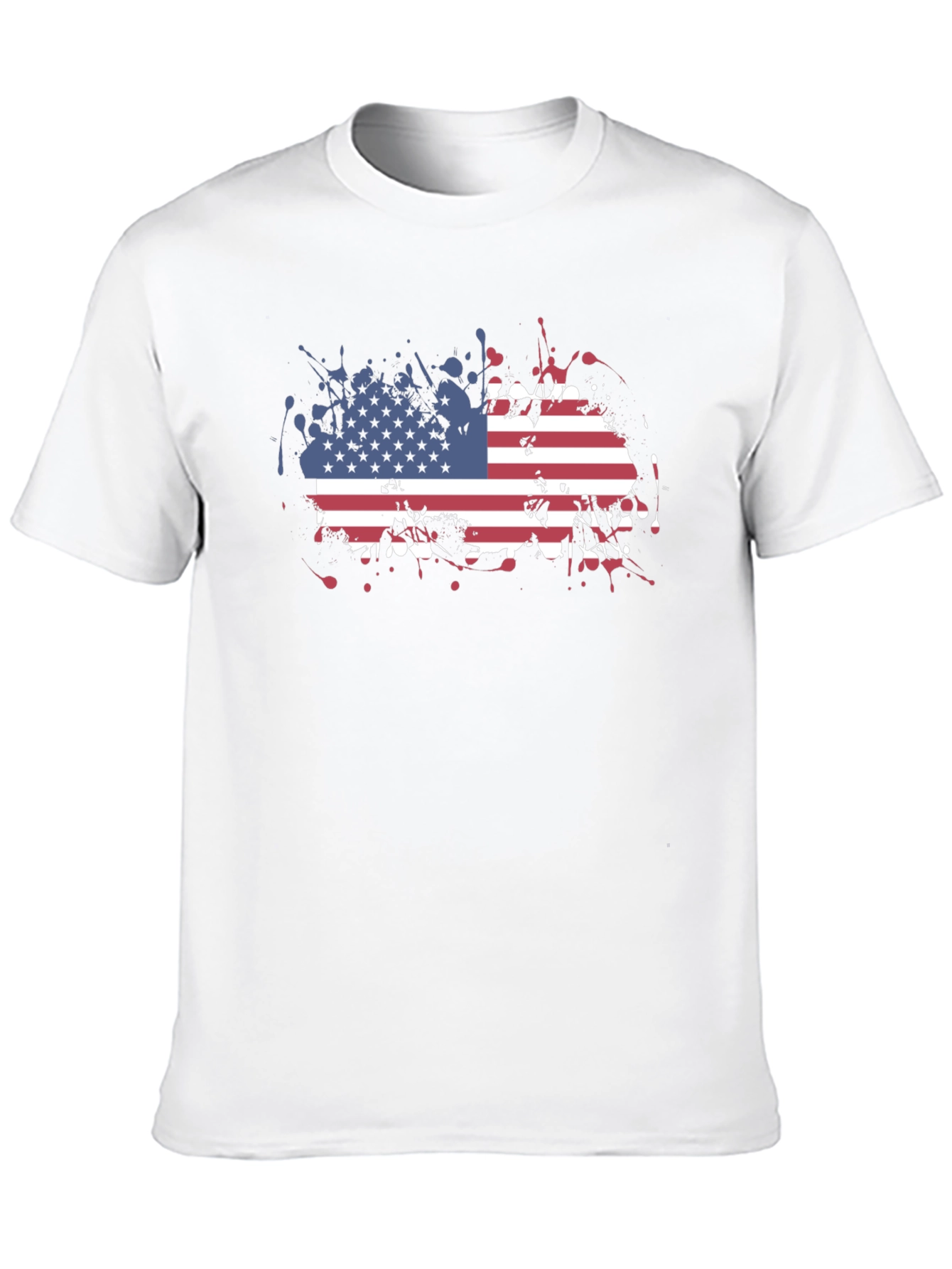 USA Flag Splatter Print Tee