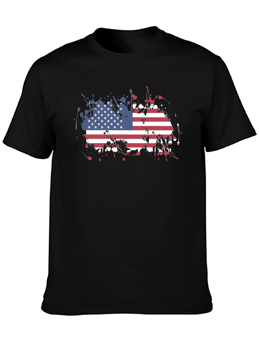 USA Flag Splatter Print Tee
