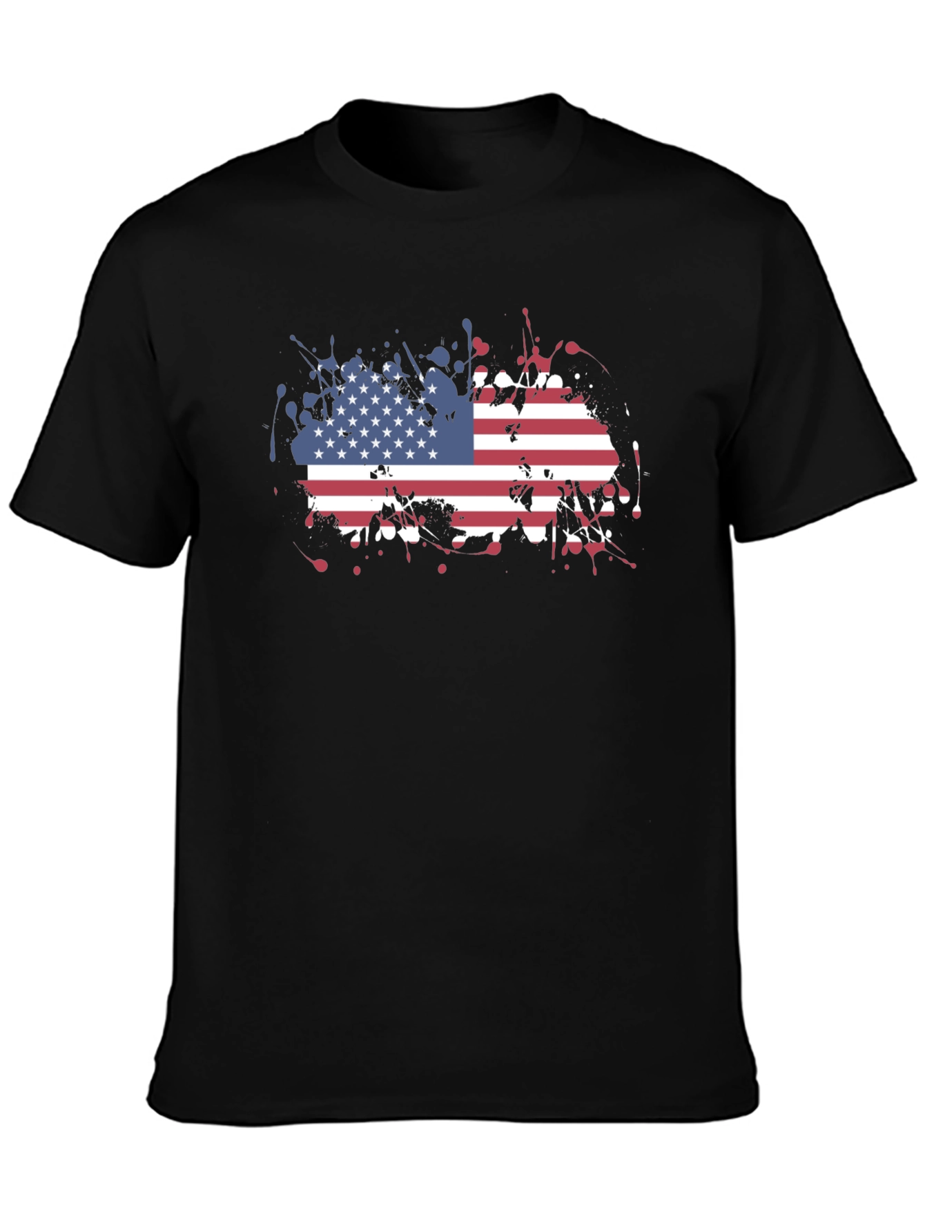 USA Flag Splatter Print Tee