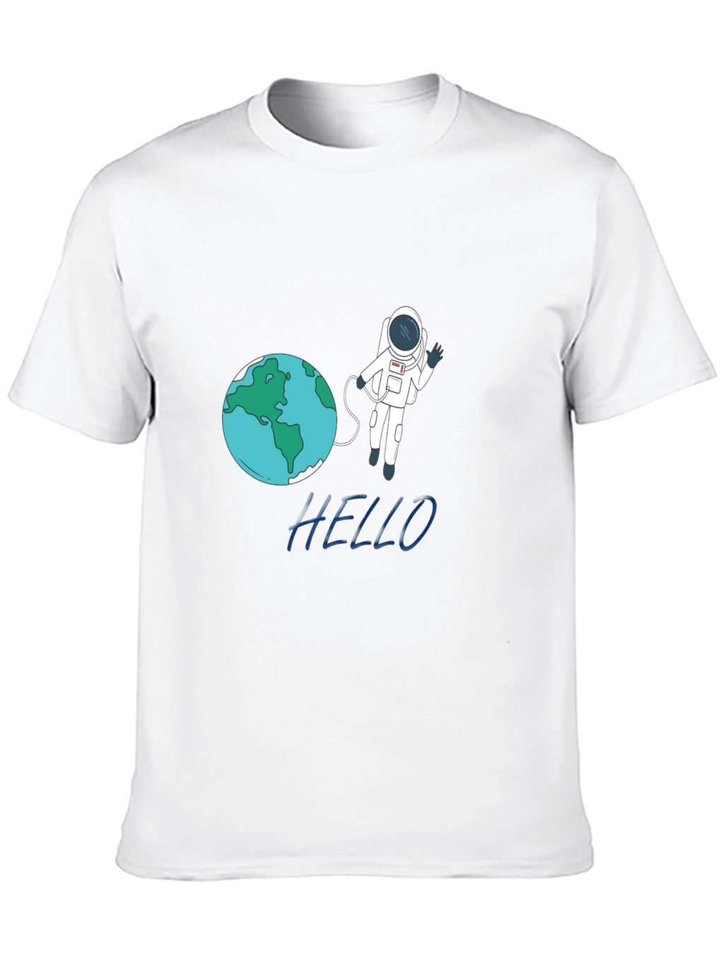 Astronaut & Earth Graphic Tee - Black Cotton T-Shirt