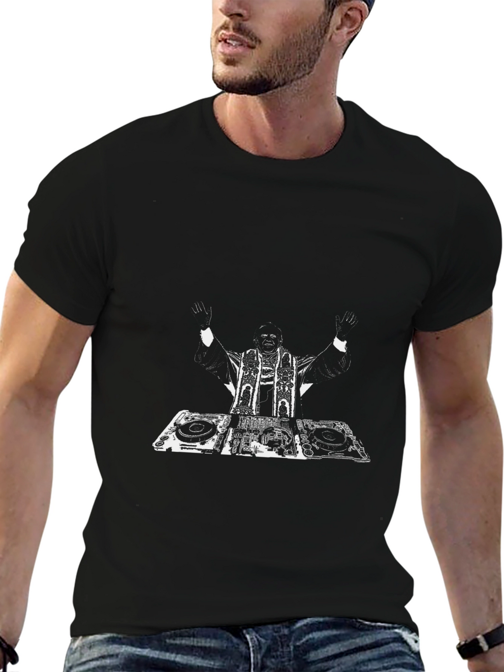 DJ Graphic Tee - Black Cotton T-Shirt