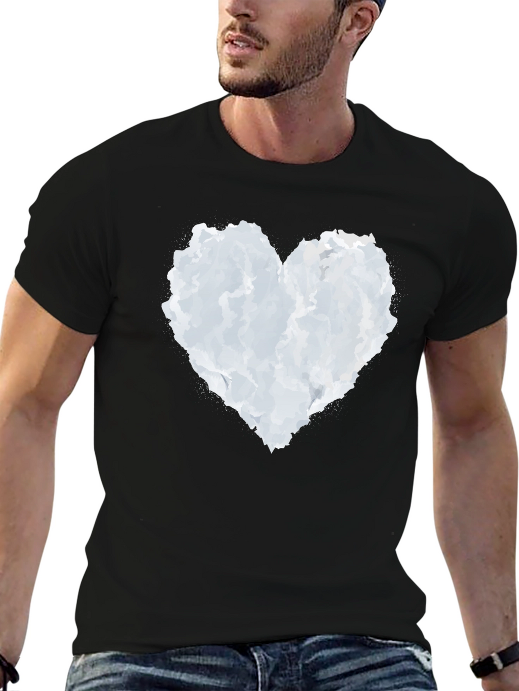 Cloud Heart Graphic Black T-Shirt