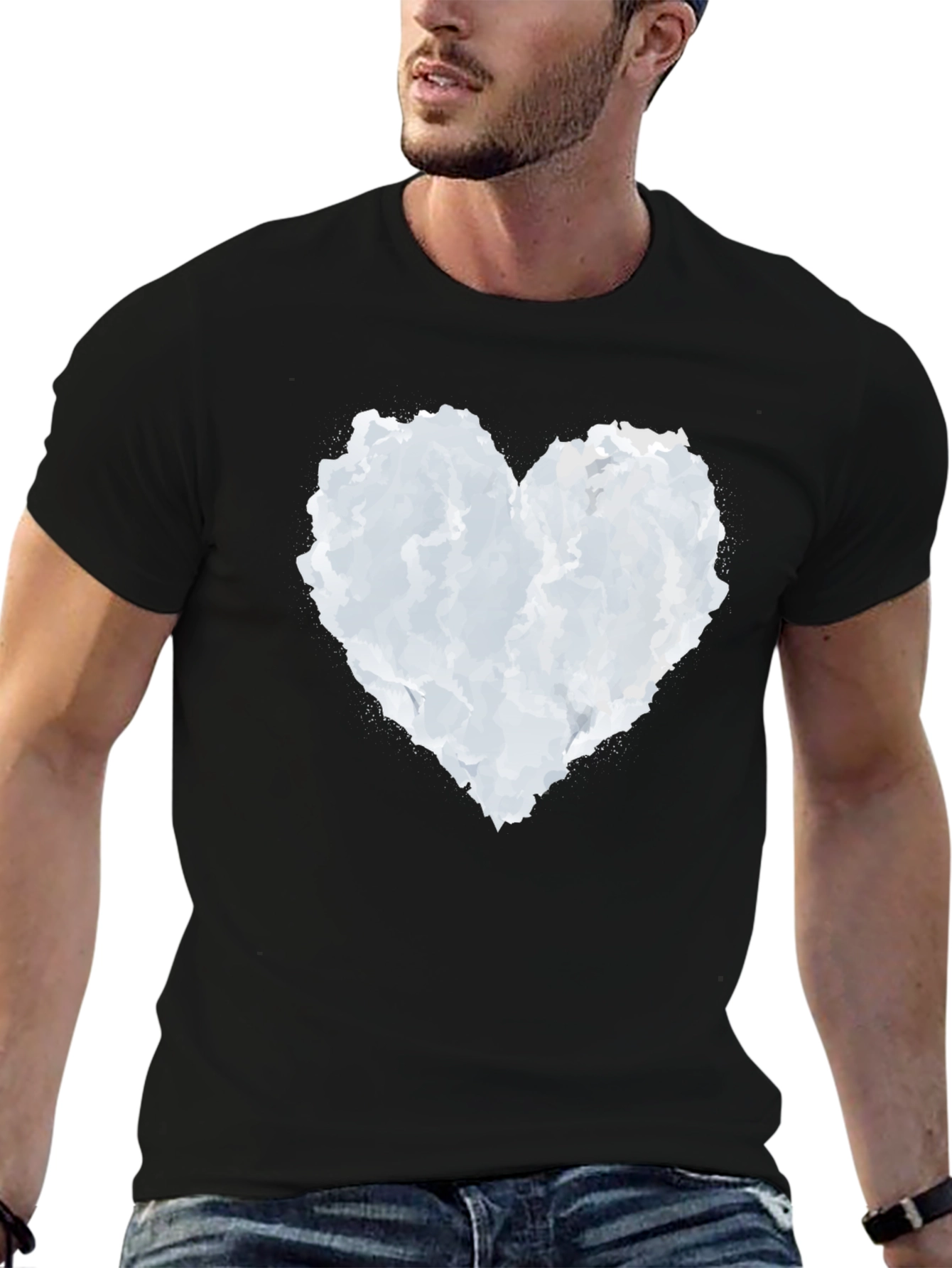 Cloud Heart Graphic Black T-Shirt