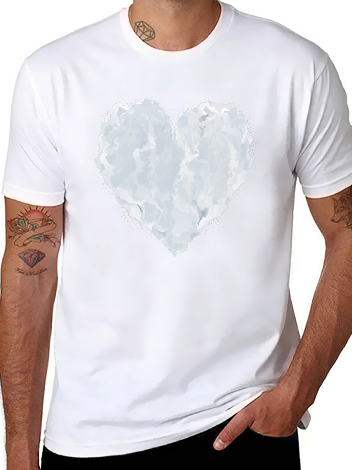 Cloud Heart Graphic Black T-Shirt