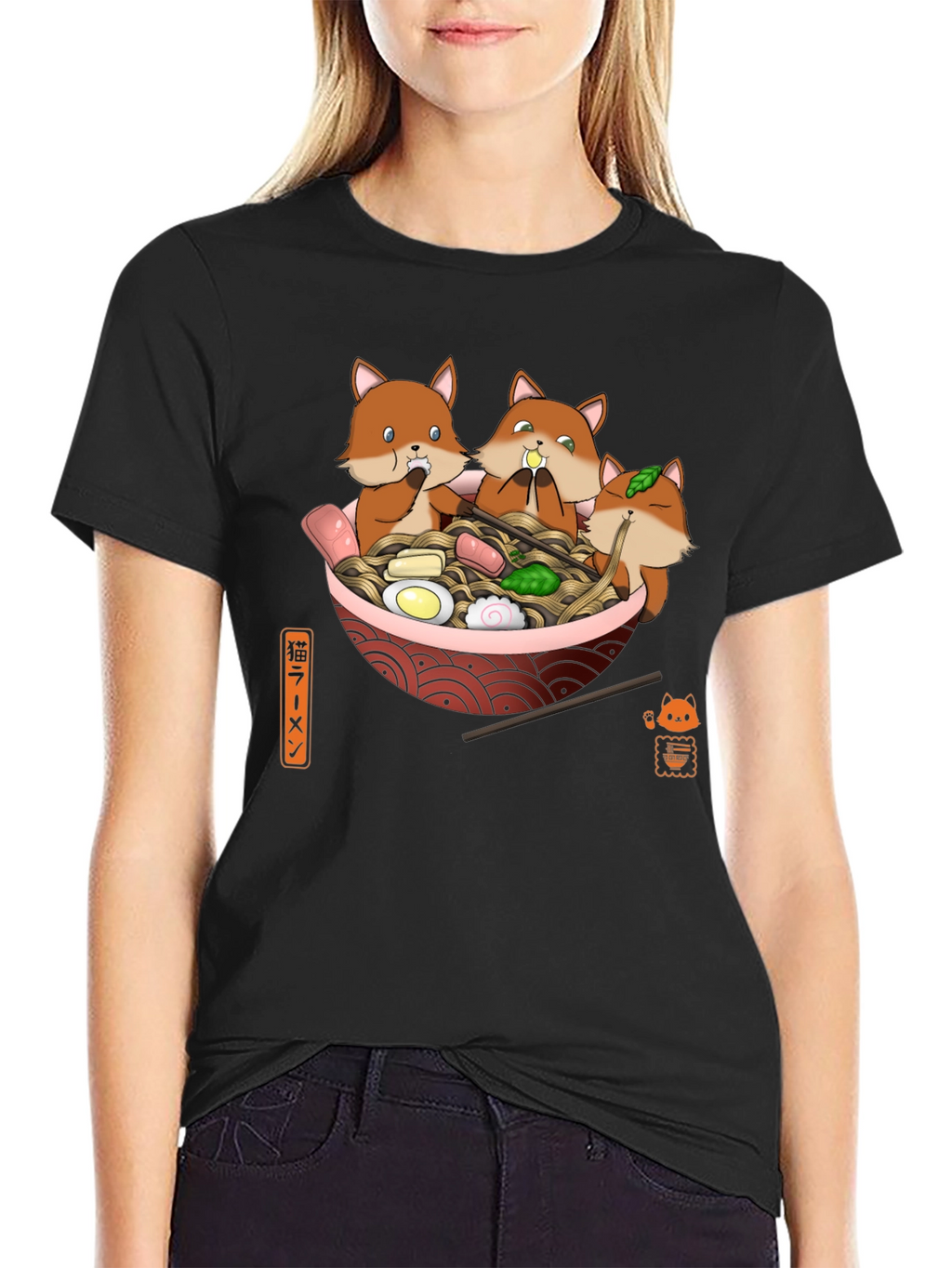 Fox Ramen T-Shirt: Cute Cartoon Graphic Tee