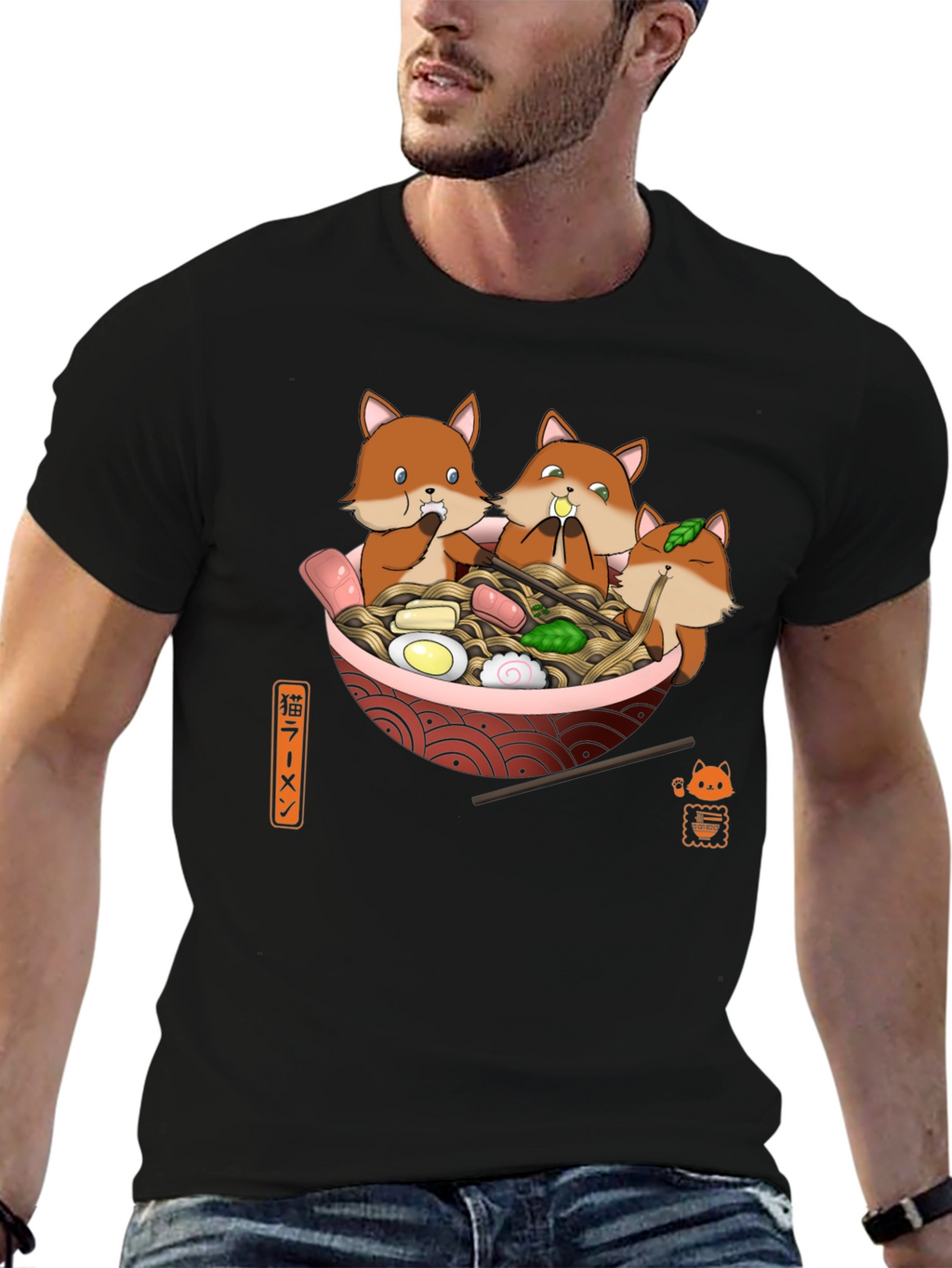 Fox Ramen T-Shirt: Cute Cartoon Graphic Tee