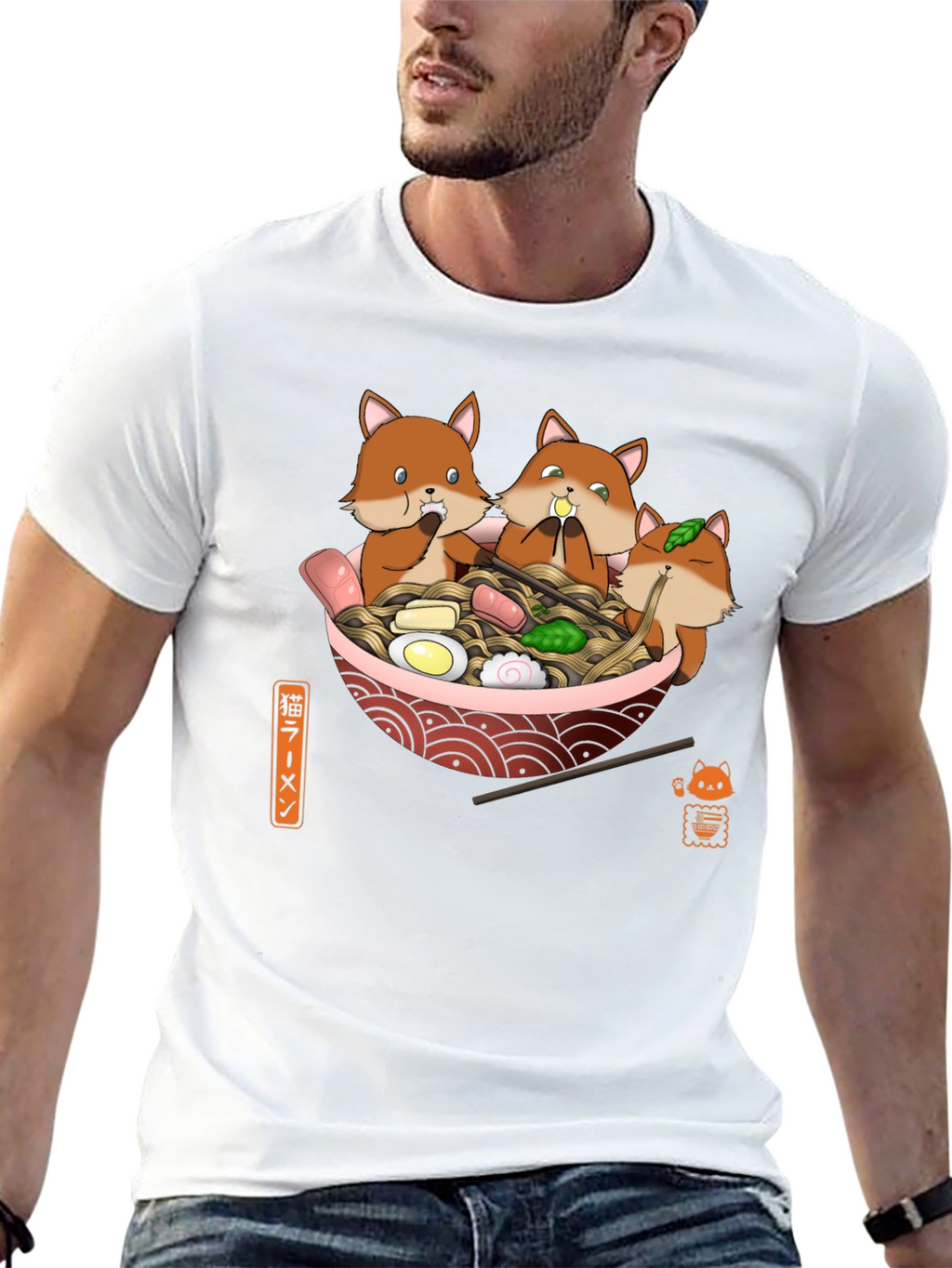 Fox Ramen T-Shirt: Cute Cartoon Graphic Tee